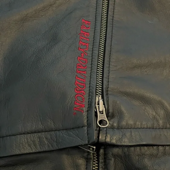 Vintage Harley-Davidson Black Leather modular dress size 12 - Picture 8 of 14